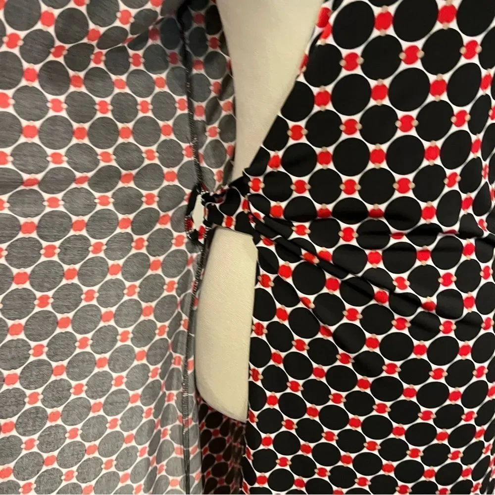 Reneec.‎ Polka Dot long sleeve Wrap Dress size small